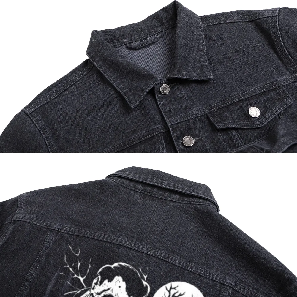 Mens ETERNALLY YOURS Graphic Button Up Denim Jacket