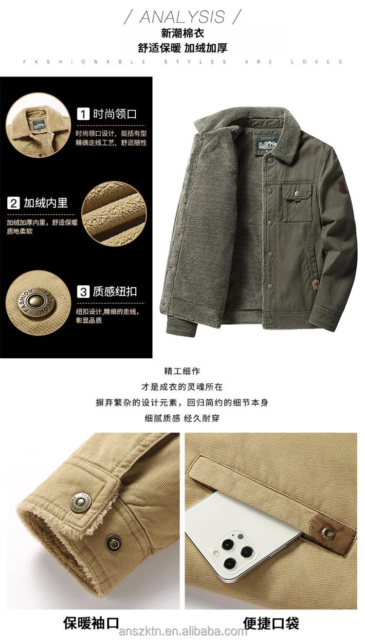 Men's Thick Warm Military Parka Jacket with Fur Collar & Fleece Lining – Winter Bomber Coat | BK19811