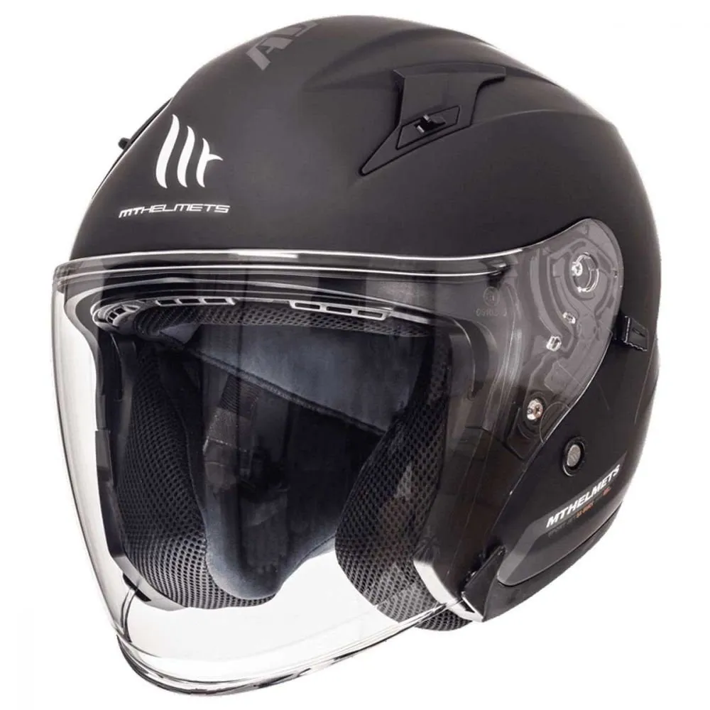 MT Avenue Matt Black Stylish Urban Motorcycle Helmet