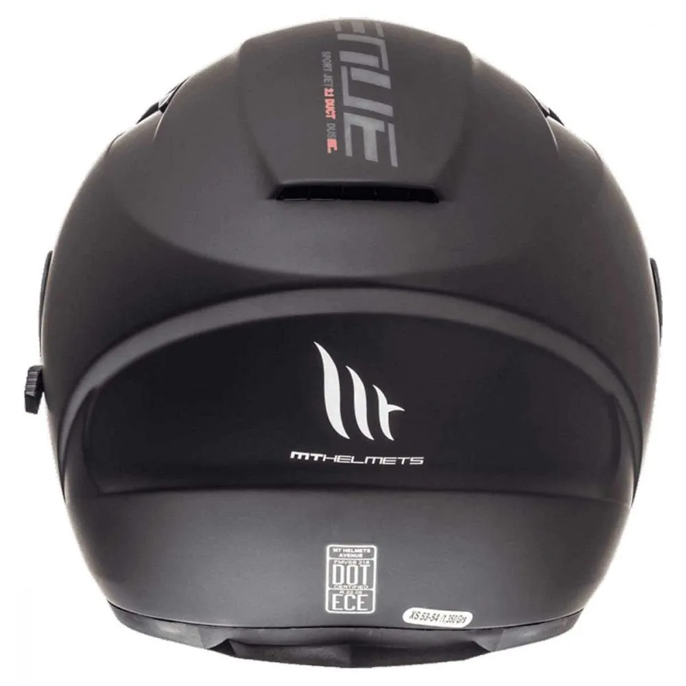 MT Avenue Matt Black Stylish Urban Motorcycle Helmet