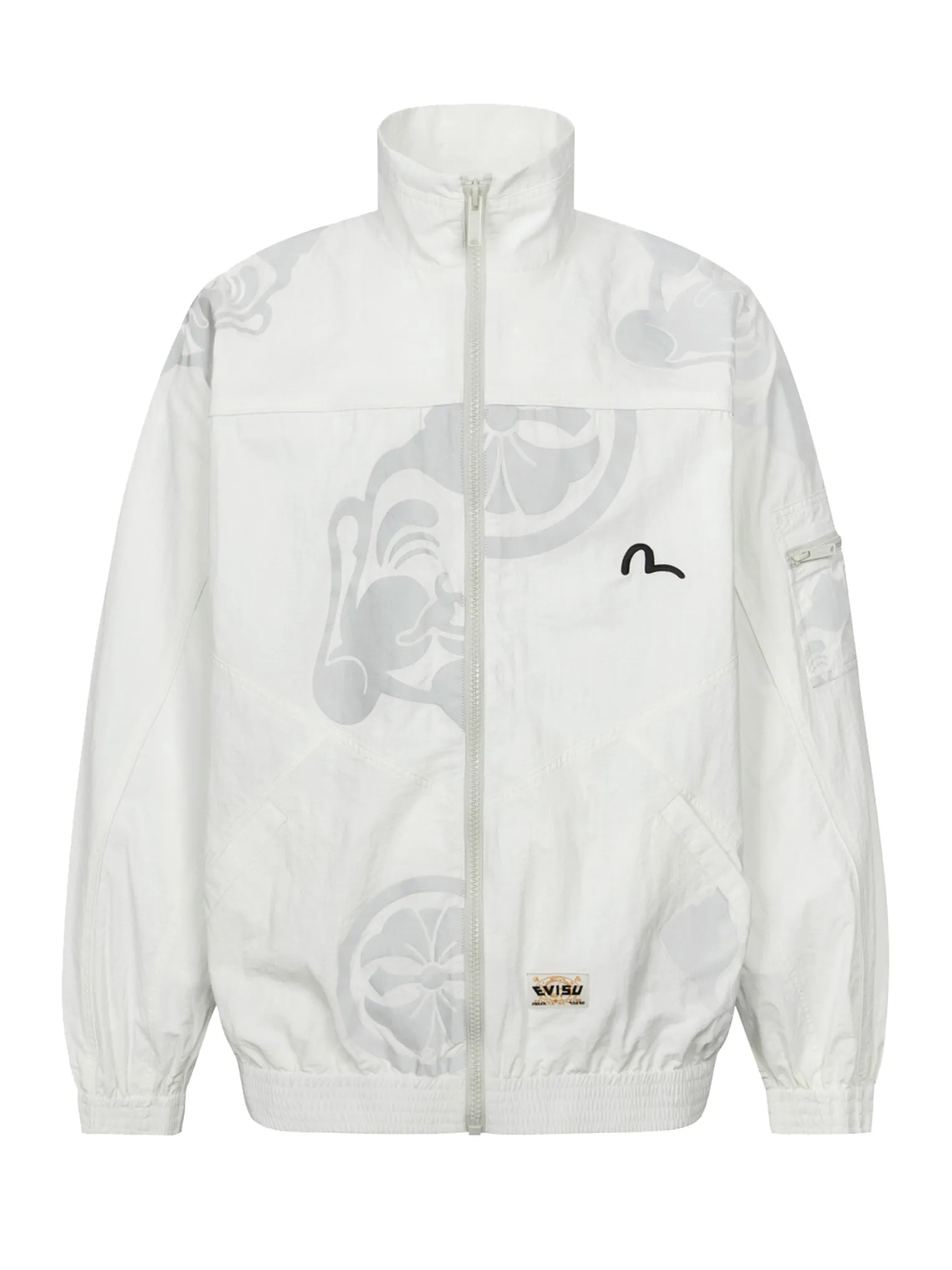 Multi Godhead and Kamon Reflective Print Loose Fit Windbreaker