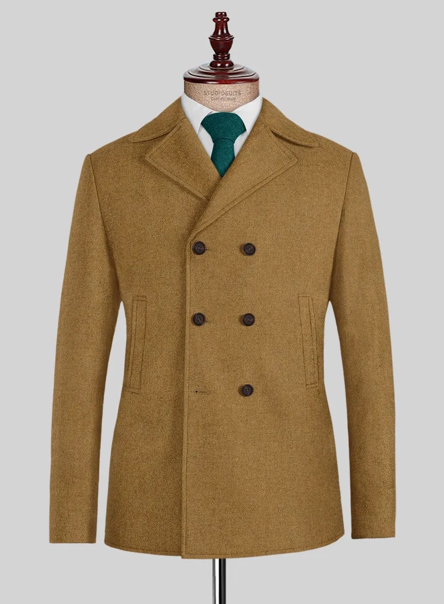 Naples Camel Tweed Pea Coat