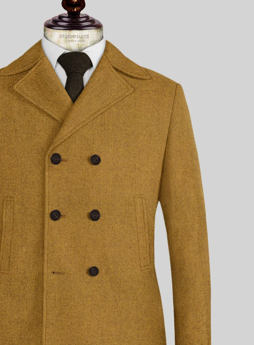 Naples English Mustard Tweed Pea Coat