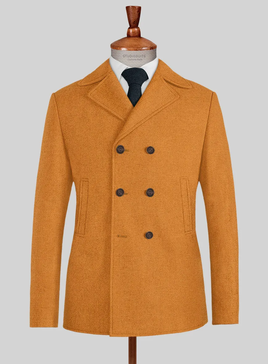 Naples Mustard Tweed Pea Coat