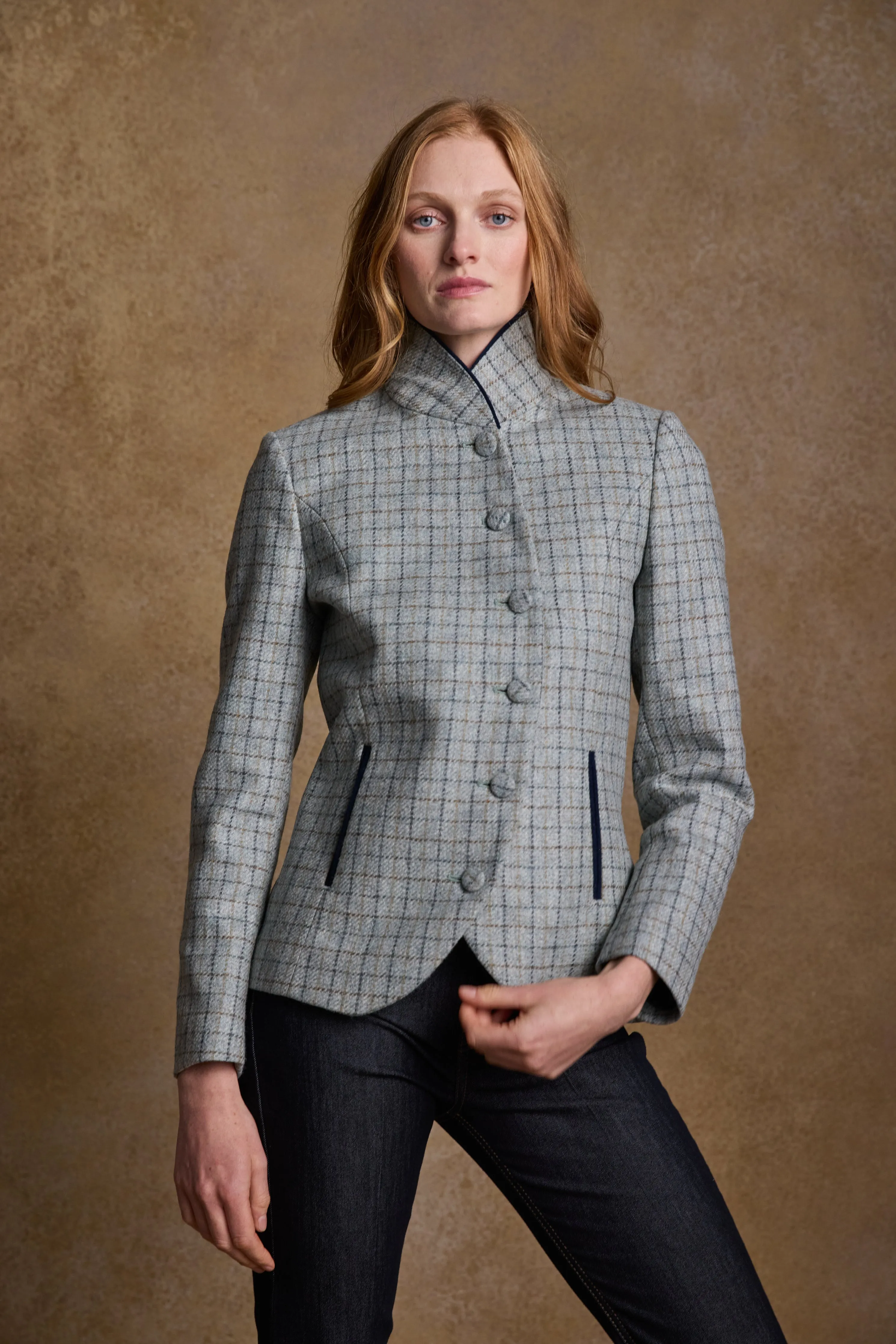 Nicole Tweed Jacket - Jade Weave Check