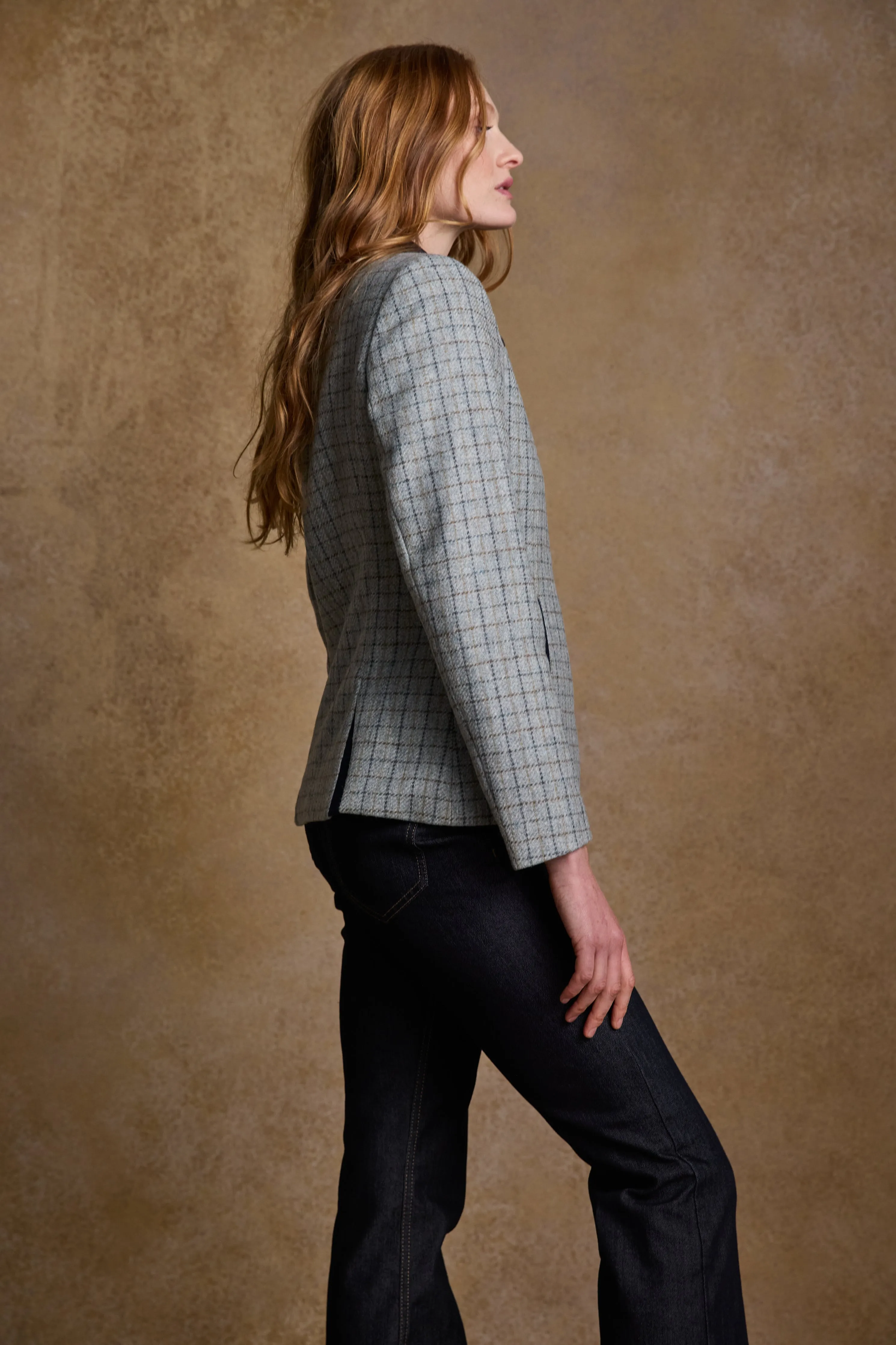 Nicole Tweed Jacket - Jade Weave Check