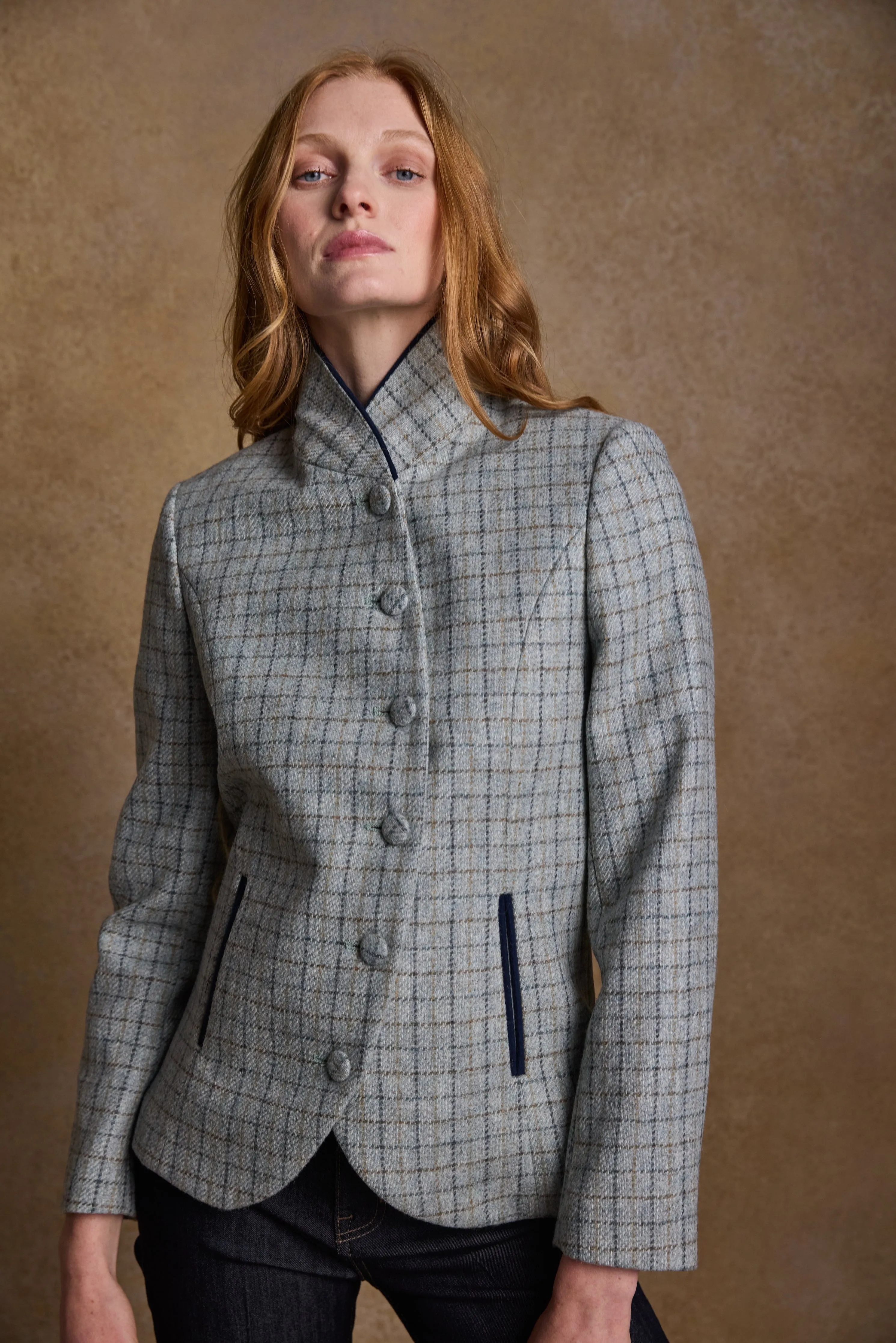 Nicole Tweed Jacket - Jade Weave Check