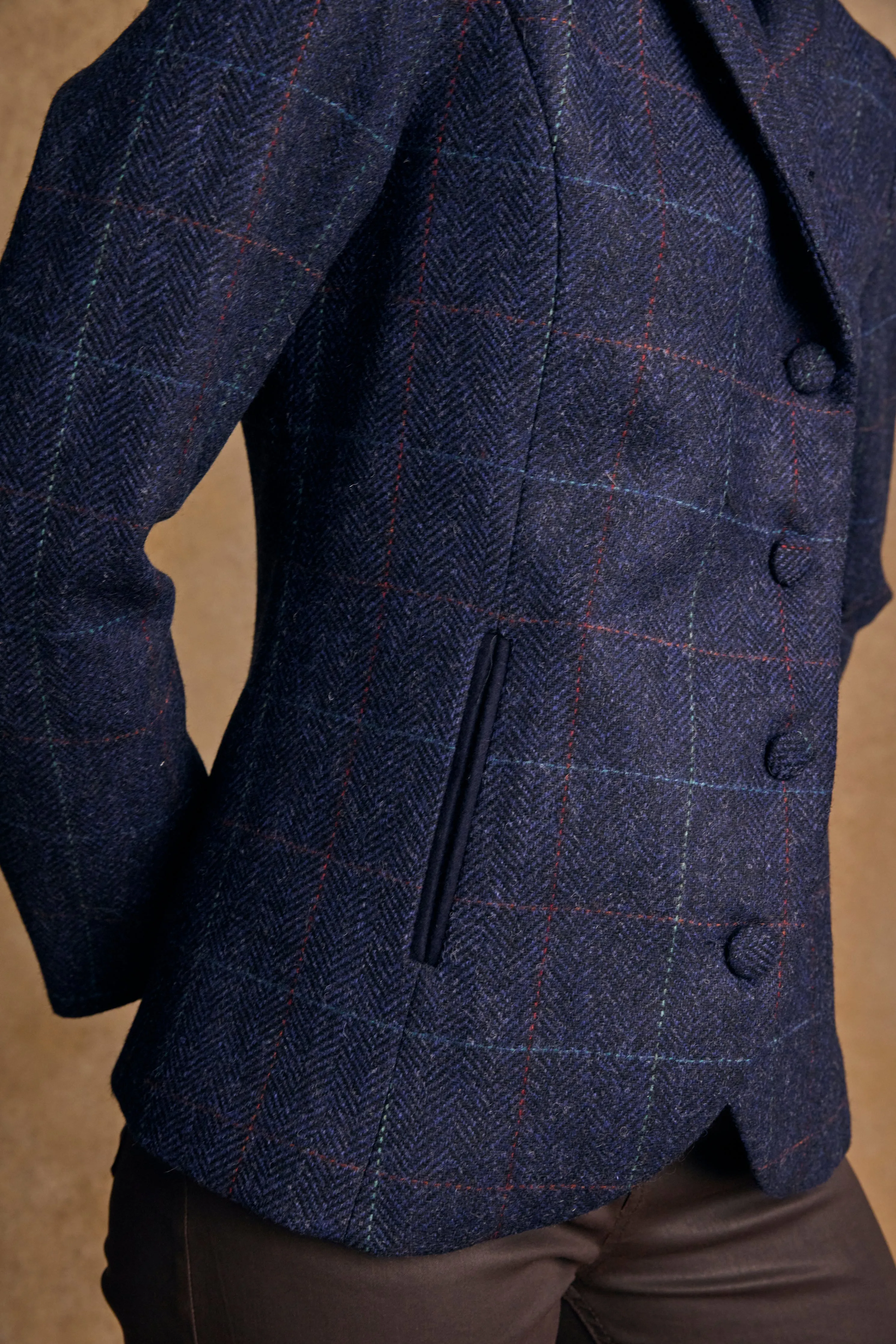 Nicole Tweed Jacket - Navy Windowpane