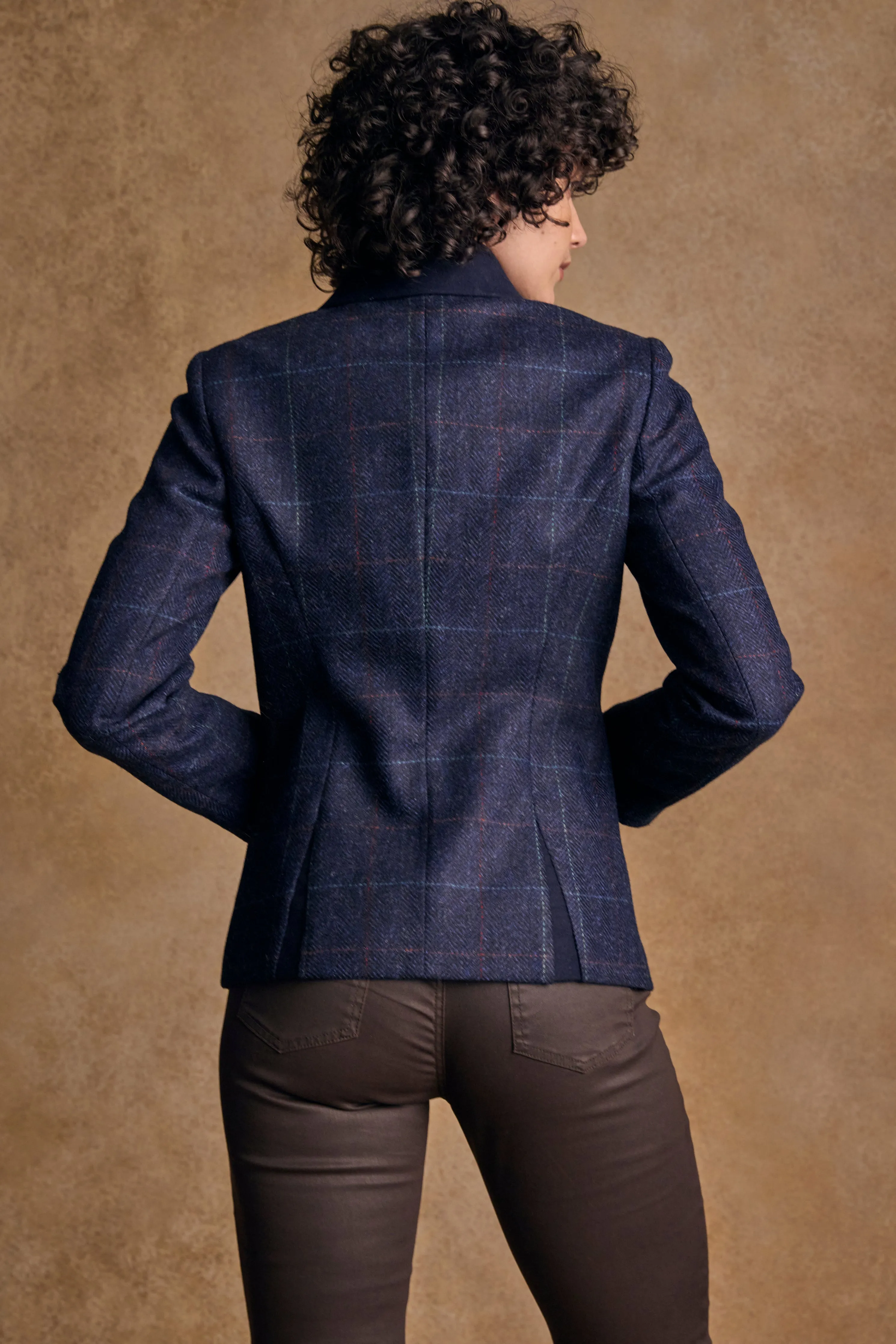 Nicole Tweed Jacket - Navy Windowpane