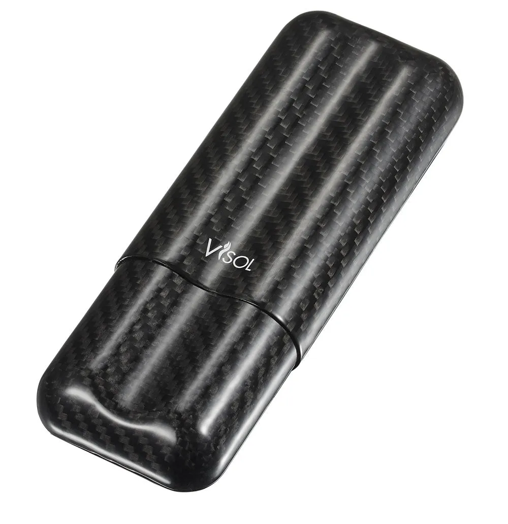 Night II Carbon Fiber Larger Cigar Case - 2 Finger