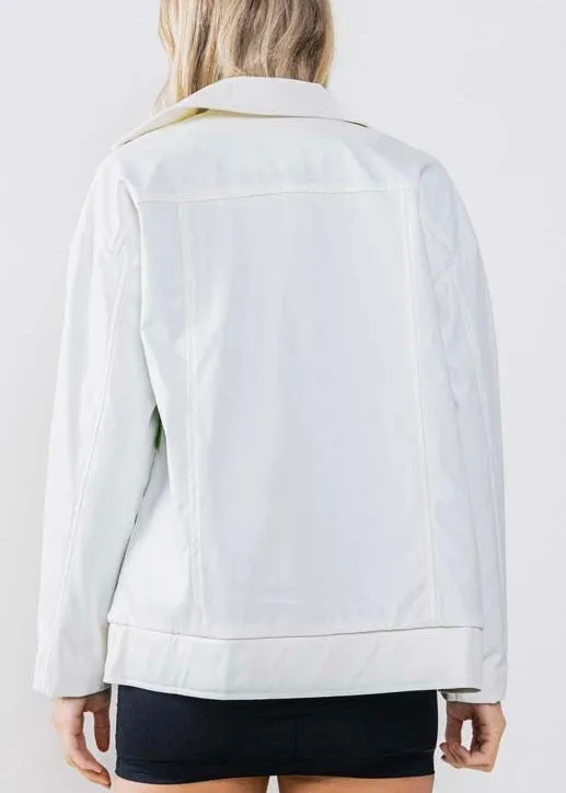 Nomad Oversized Biker Jacket in Ivory