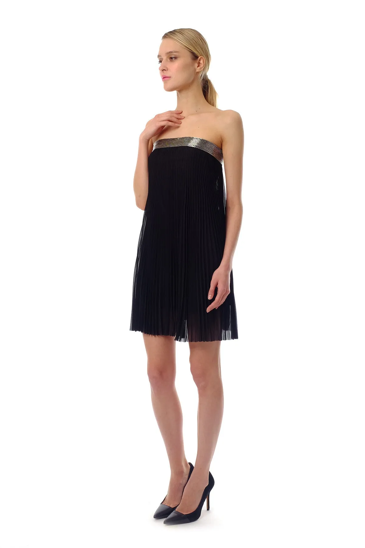 Oliva Chiffon Pleated Dress