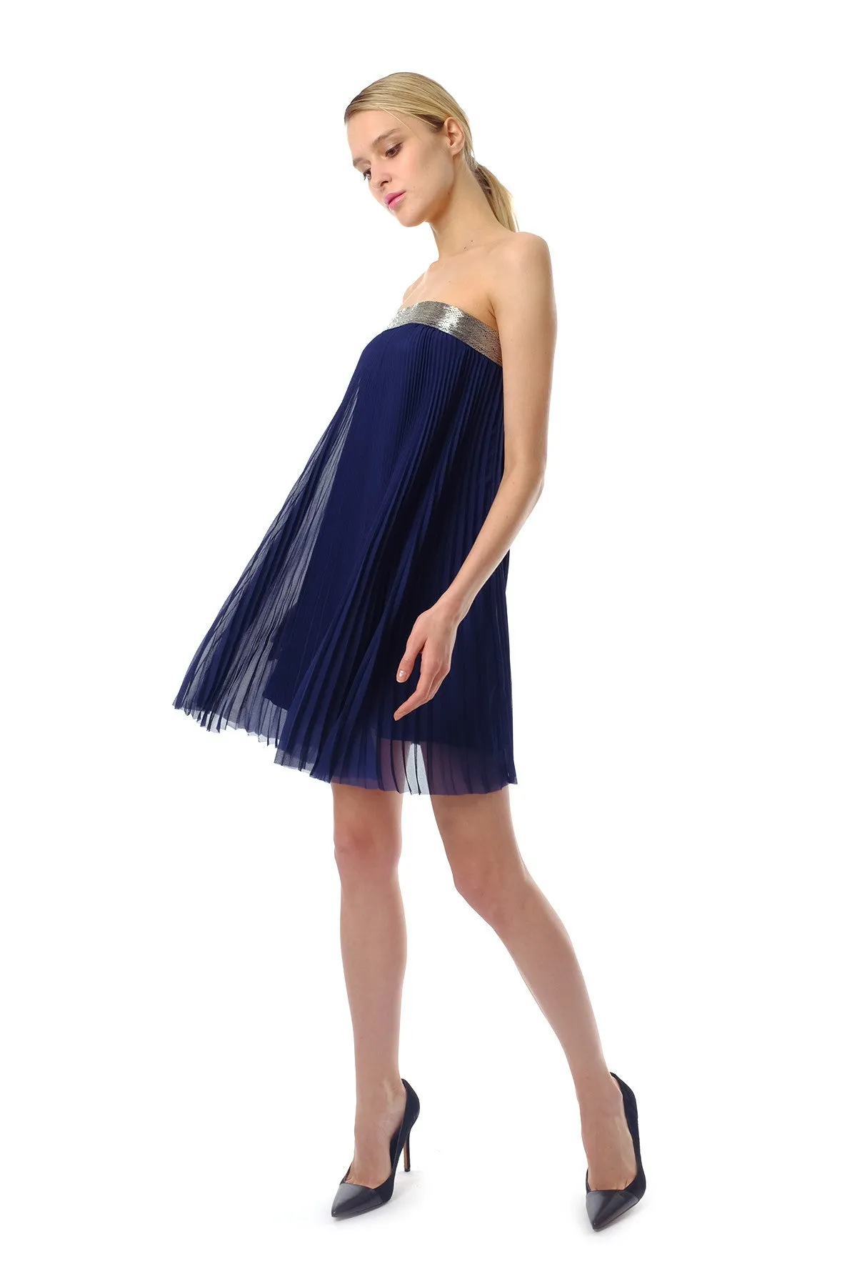 Oliva Chiffon Pleated Dress