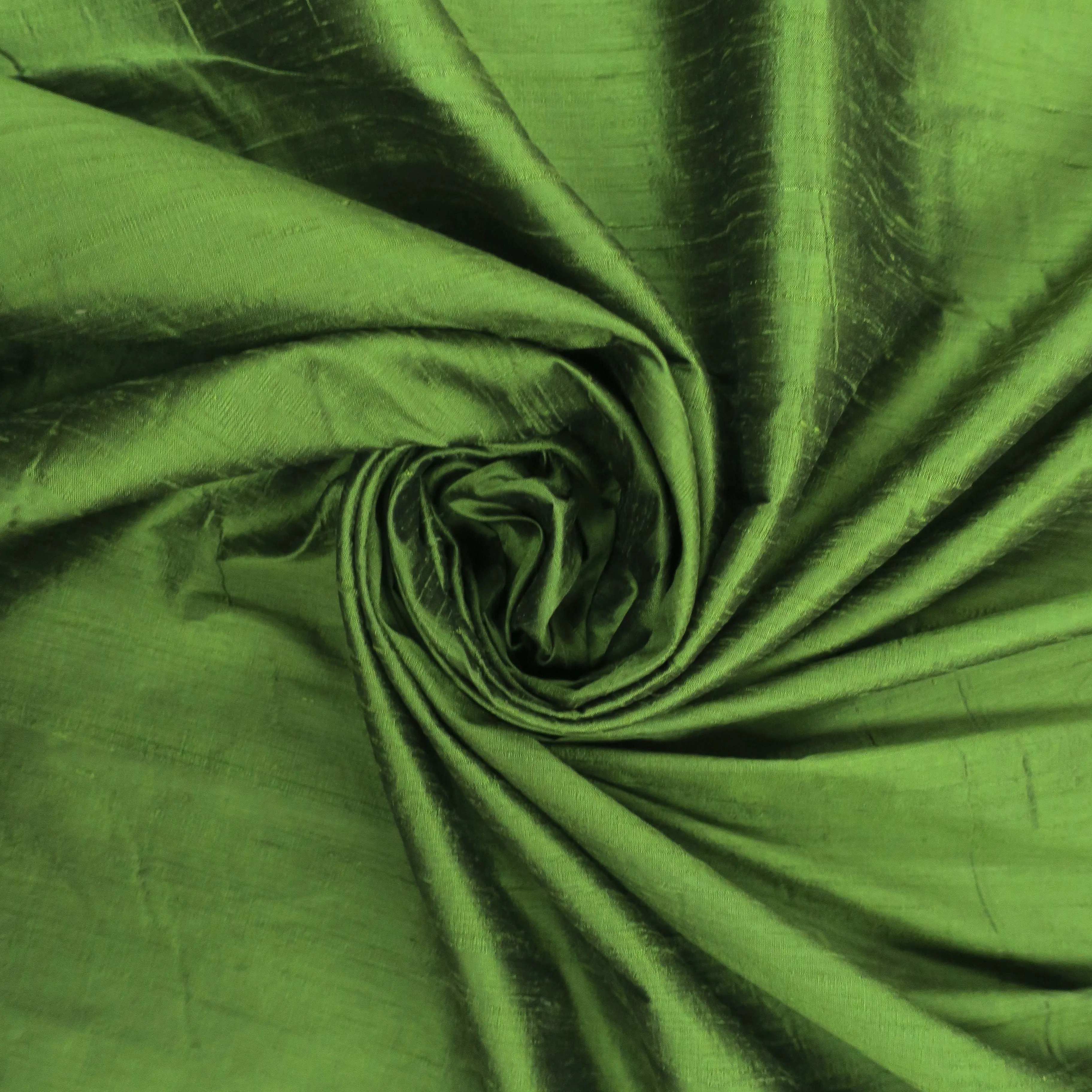 Olive Green Dupioni/Shantung Raw Silk