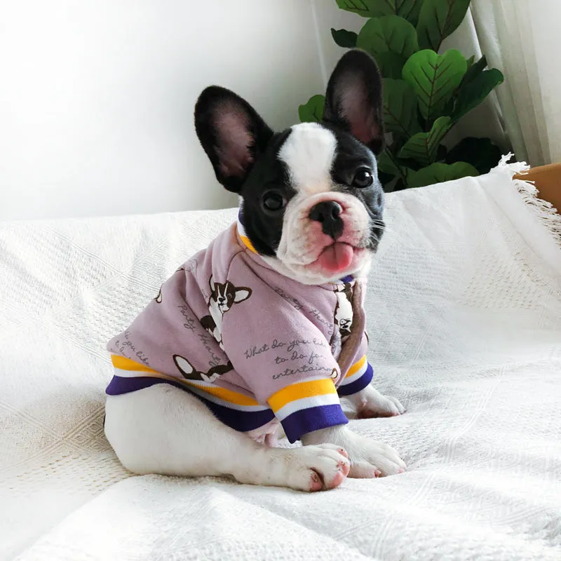 Party Print Athletic Style Frenchie Jacket