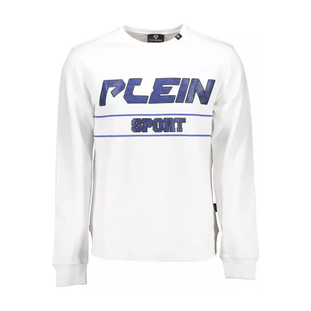 Plein Sport White Cotton Men Sweater