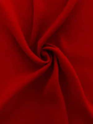 Red Solid Semi Stretch Crepe Petalo Di Rosa Fabric