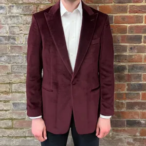 Regent - 'Raymond' Smoking Jacket - Burgundy Red Velvet 310g