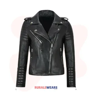 RW Authentic Sheepskin Classic Biker Girl's Fashion Coat