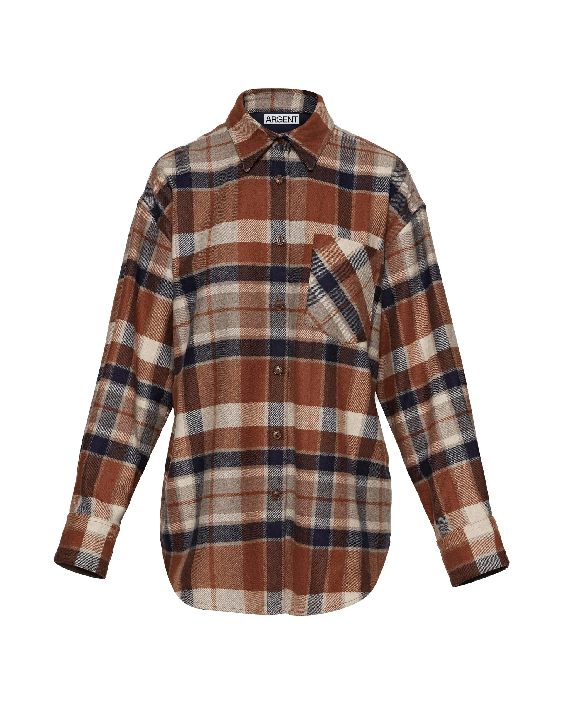 Shirt Jacket in Wool Plaid | Brown Plaid