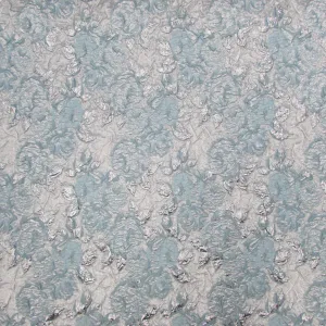 Silver and Gray Metallic Florals Brocade Fabric