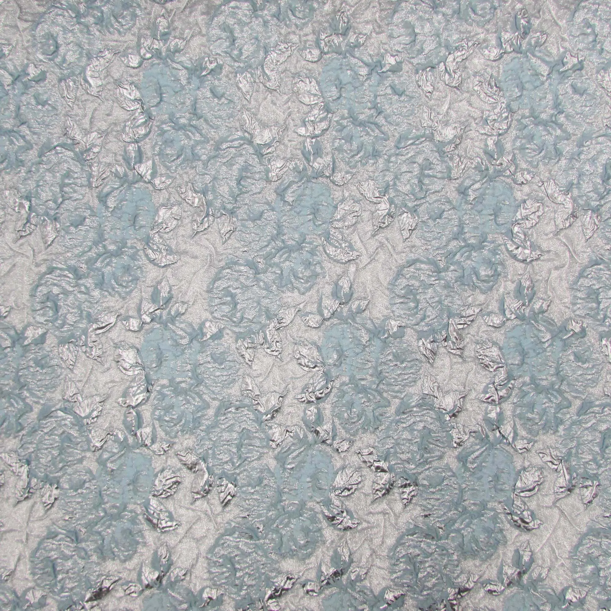 Silver and Gray Metallic Florals Brocade Fabric