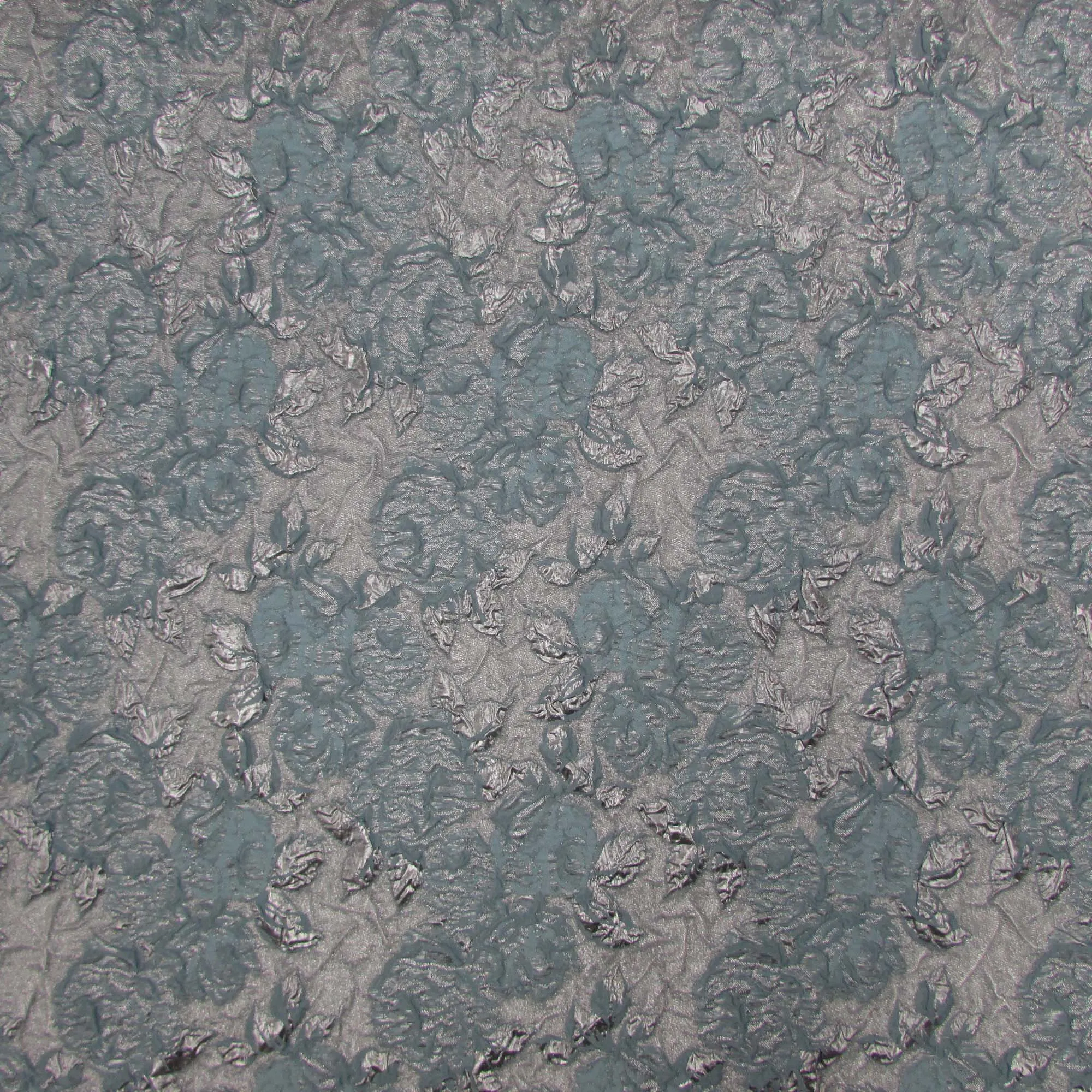 Silver and Gray Metallic Florals Brocade Fabric