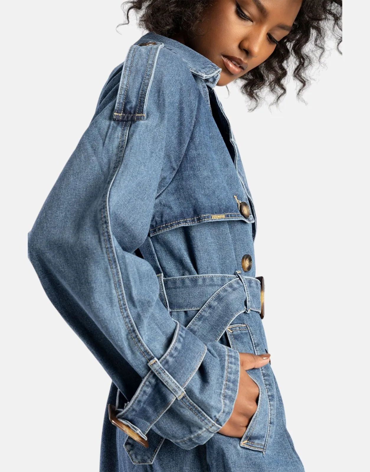 Sissy Boy Denim Trench Coat Mid Vintage