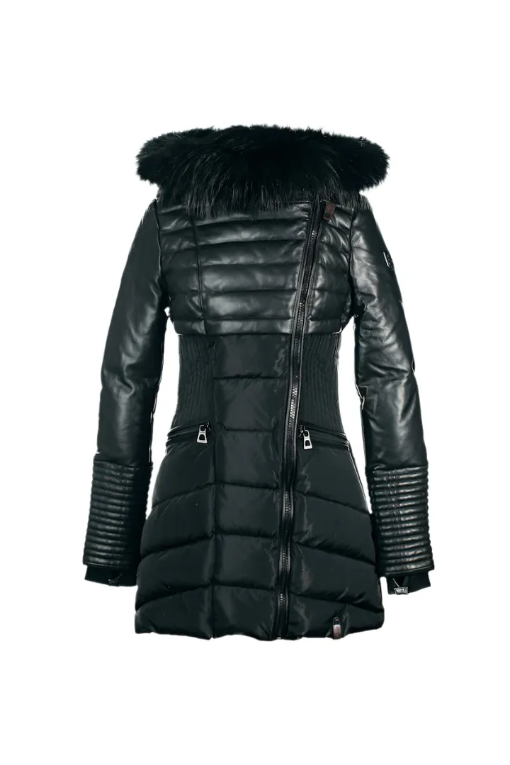 SYLVIA Leather Sleeved Down Parka: A Timeless Icon of Winter Elegance