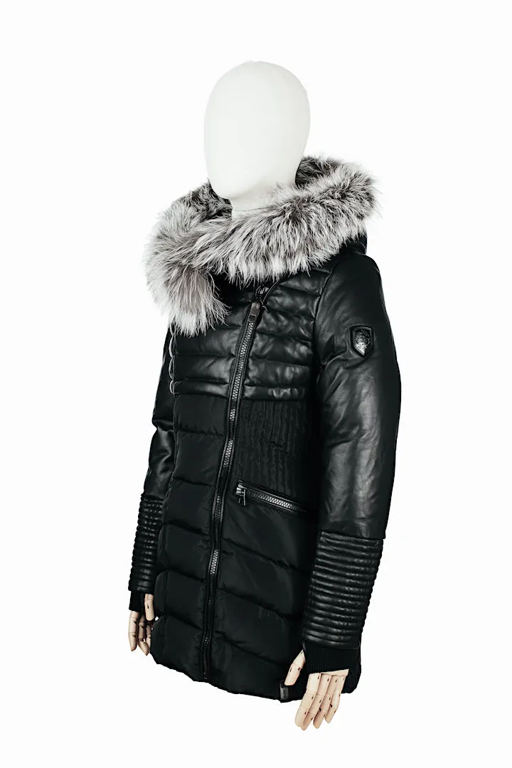 SYLVIA Leather Sleeved Down Parka: A Timeless Icon of Winter Elegance