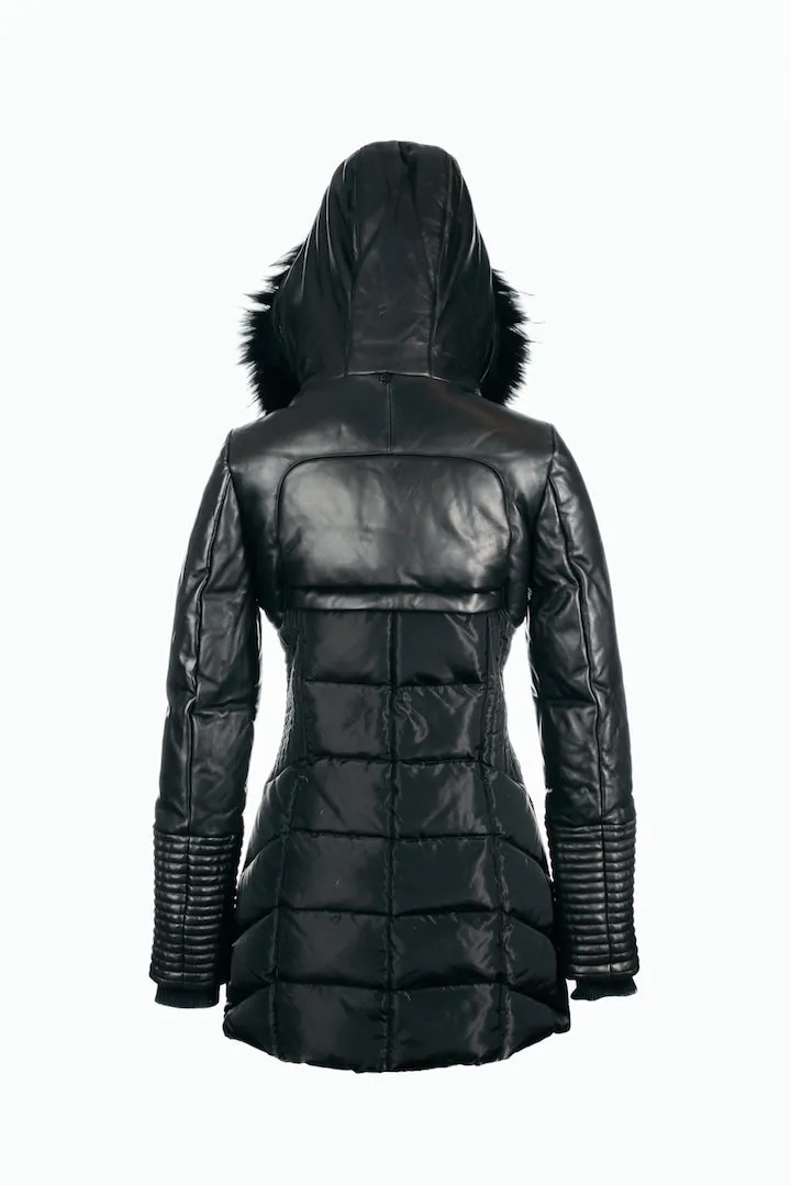 SYLVIA Leather Sleeved Down Parka: A Timeless Icon of Winter Elegance