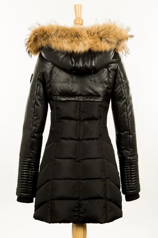 SYLVIA Leather Sleeved Down Parka: A Timeless Icon of Winter Elegance