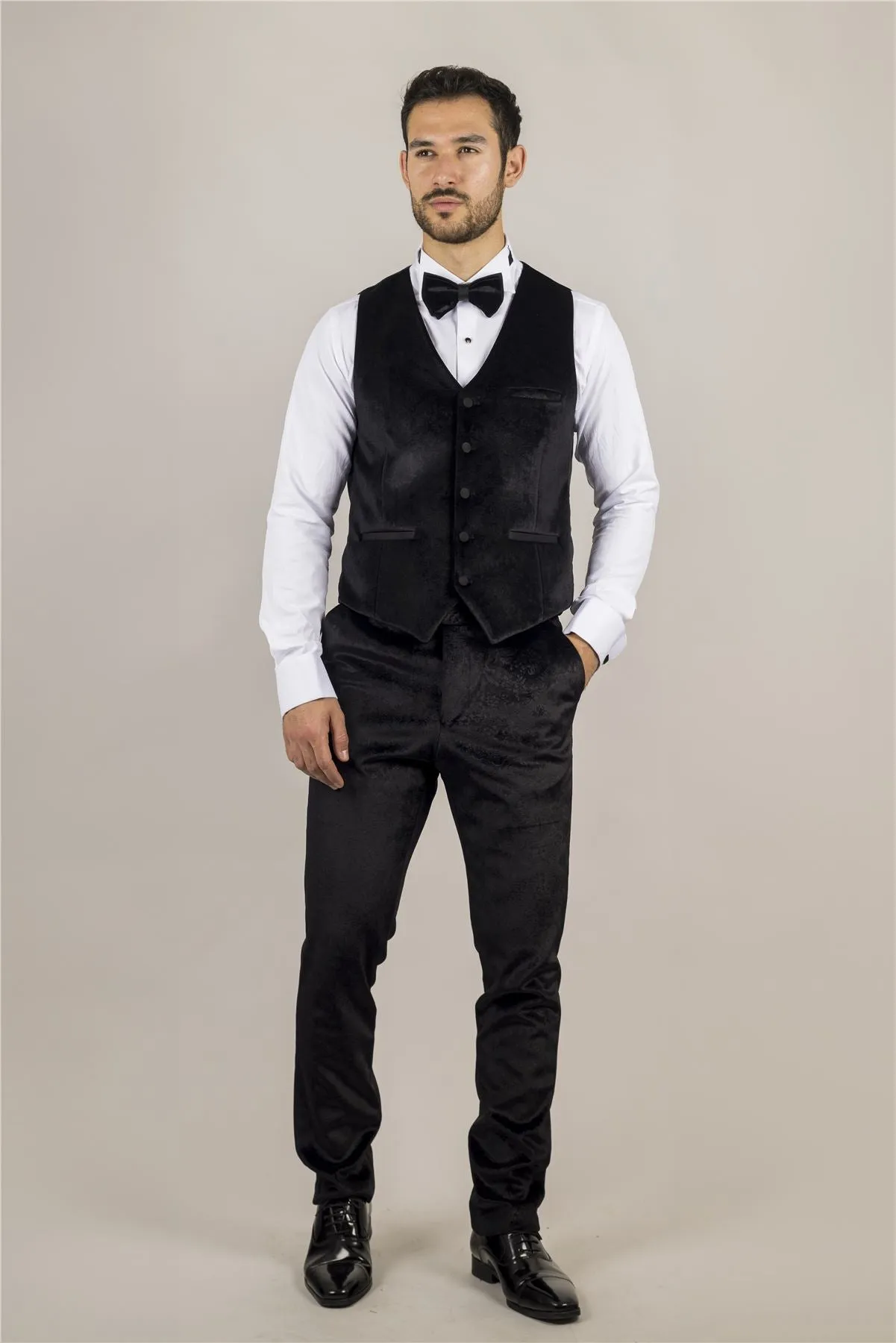 TruClothing AK-26 - Men's Black 3 Piece Wedding Tuxedo Suit