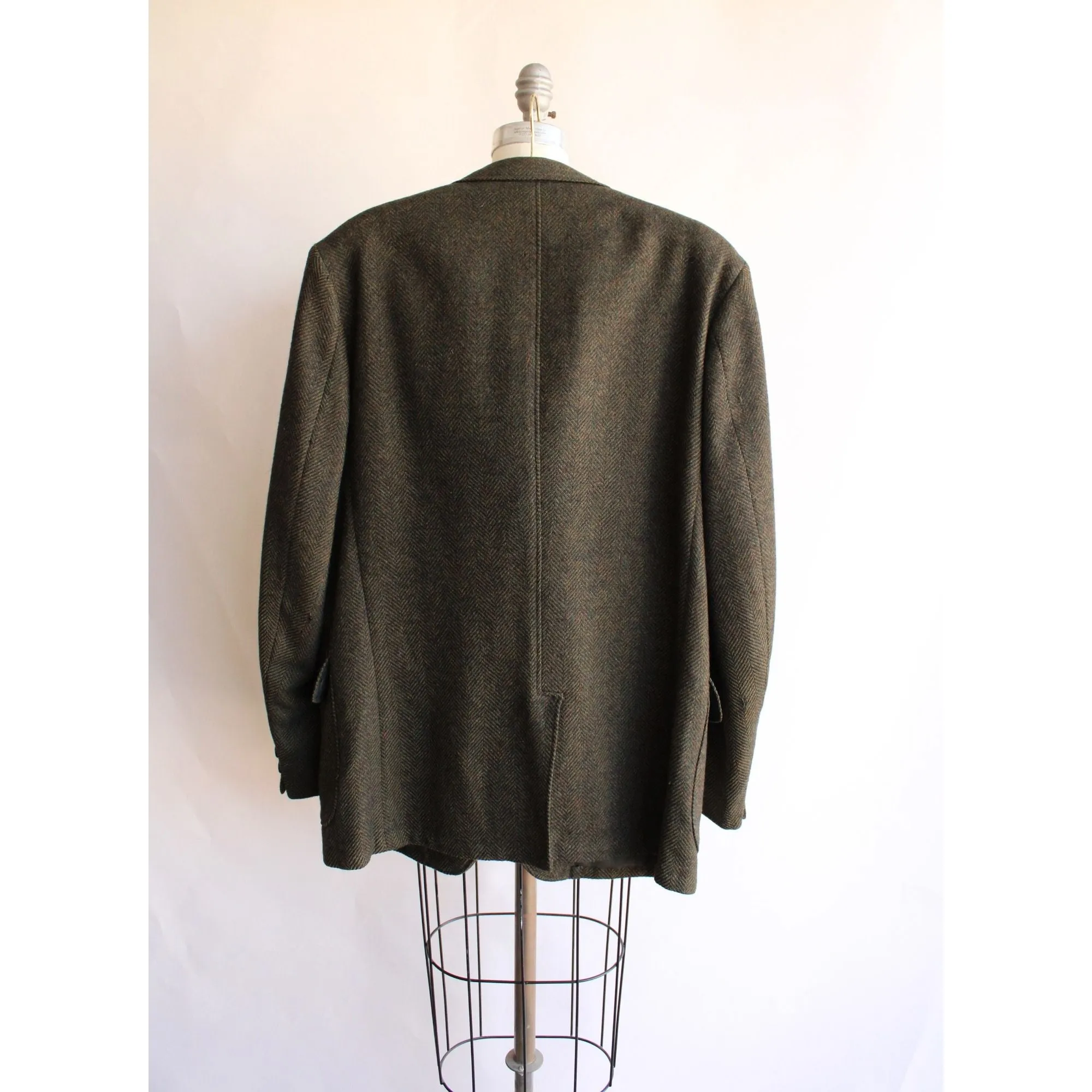 Vintage 1960s 1970s Green Wool Tweed Jacket