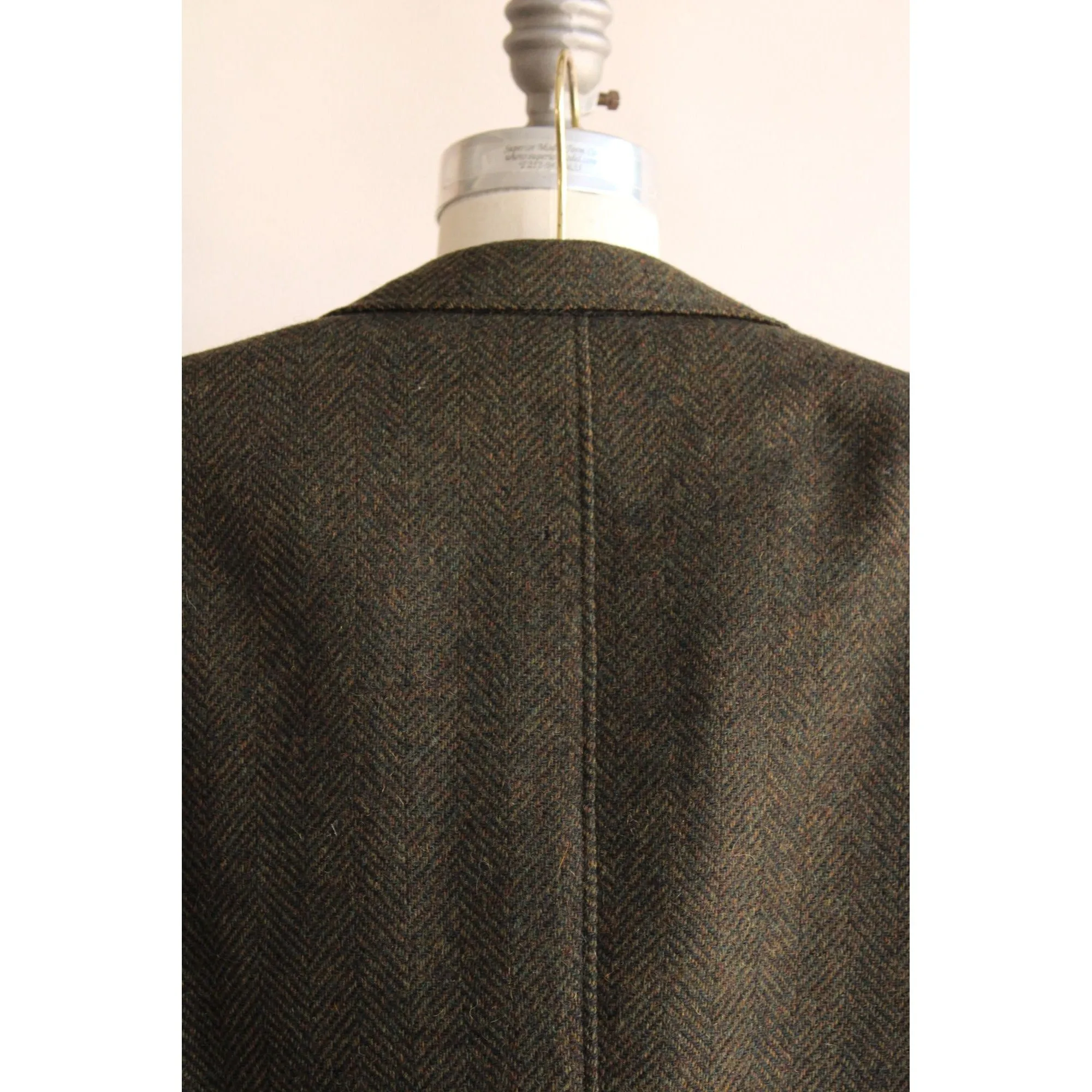 Vintage 1960s 1970s Green Wool Tweed Jacket