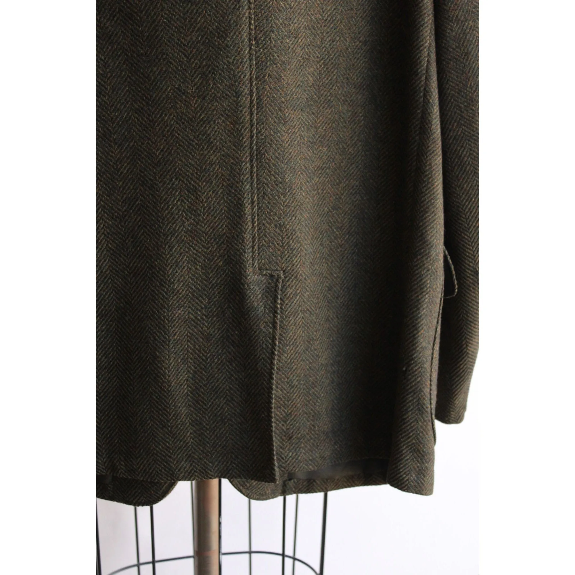 Vintage 1960s 1970s Green Wool Tweed Jacket