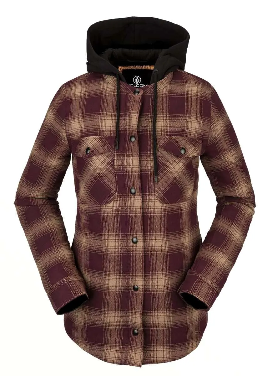 Volcom Women's Hooded Flannel Jacket 2022