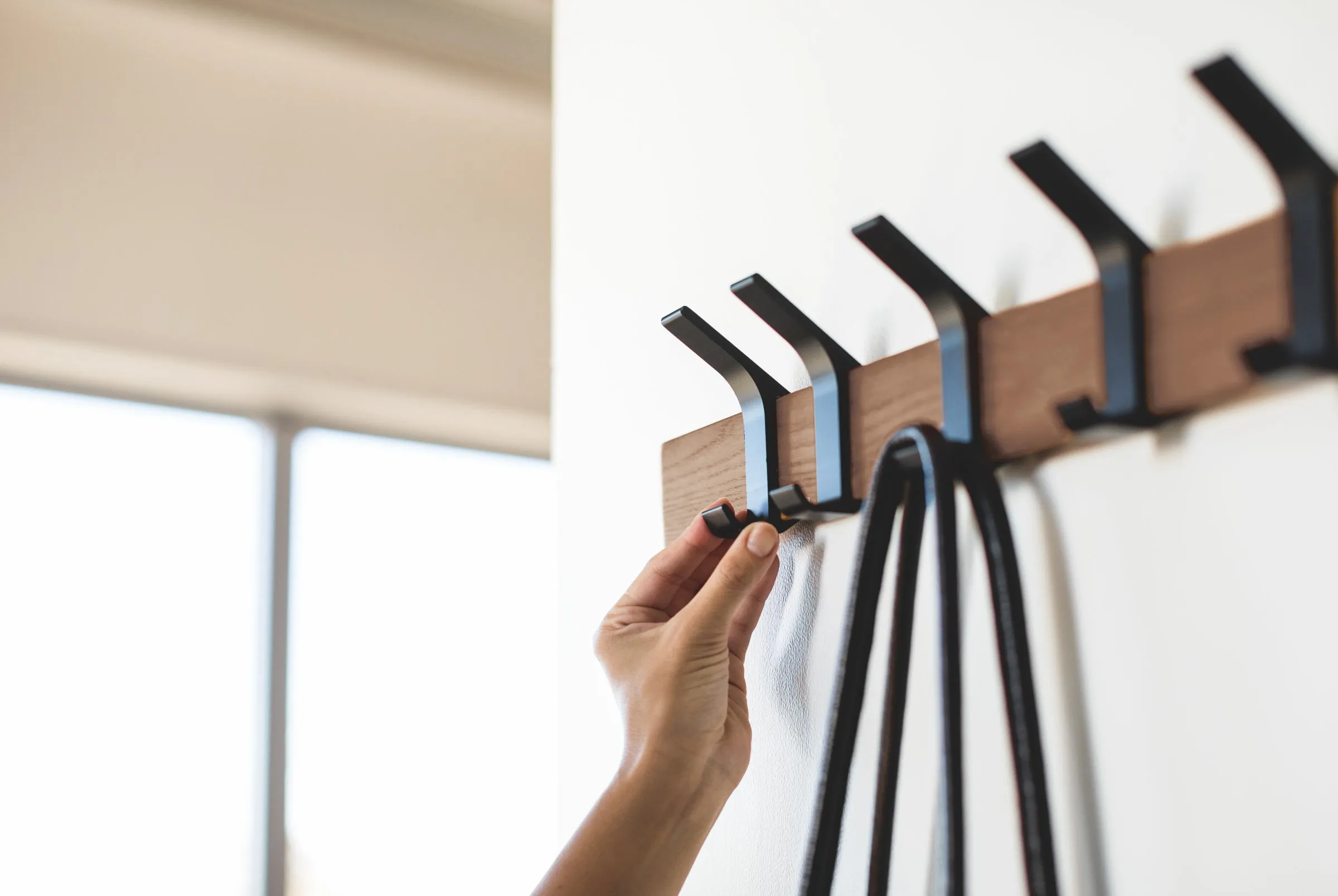 Wall-Mounted Coat Rack - Steel   Wood