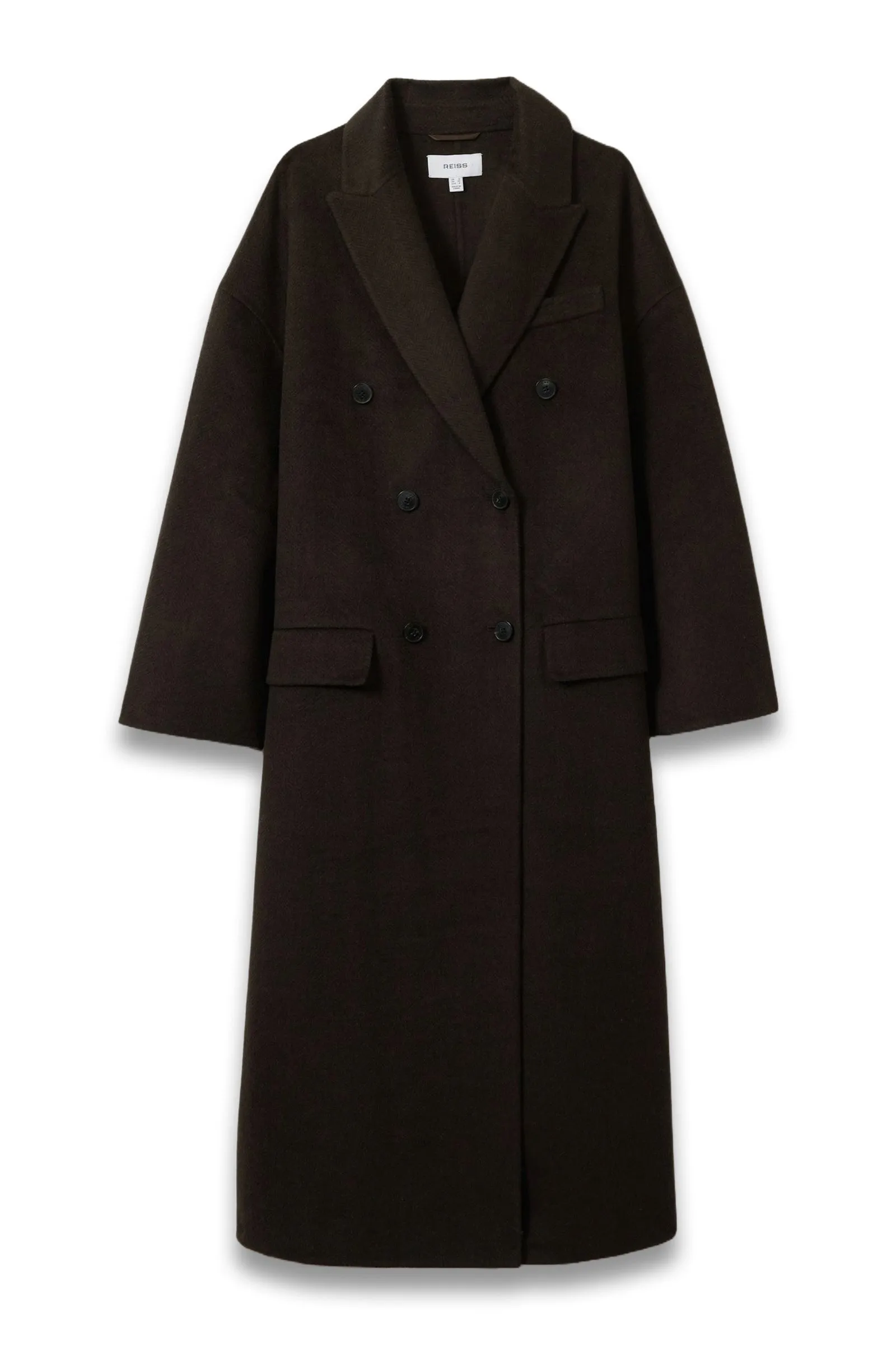 Wool Blend Herringbone-twill Coat